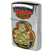 Зажигалка бензиновая накладка Русский медведь