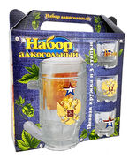Набор подарочный Россия (пивная кружка, 3 стопки) 