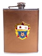 Карманная фляжка ВМФ СССР (Бежевая,кожа)