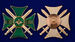 Знак в бархатистом футляре Крест За службу на Кавказе (зелёный) 8