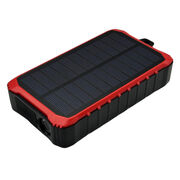 Power Bank на 12000 mAh с ручной подзарядкой и солнечным генератором (Красный)