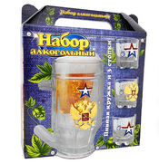 Набор подарочный России (пивная кружка, 3 стопки) 