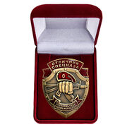 Знак в бархатистом футляре Отличник спецназа Росгвардии