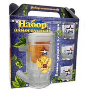 Набор подарочный Армейский (пивная кружка, 3 стопки) 