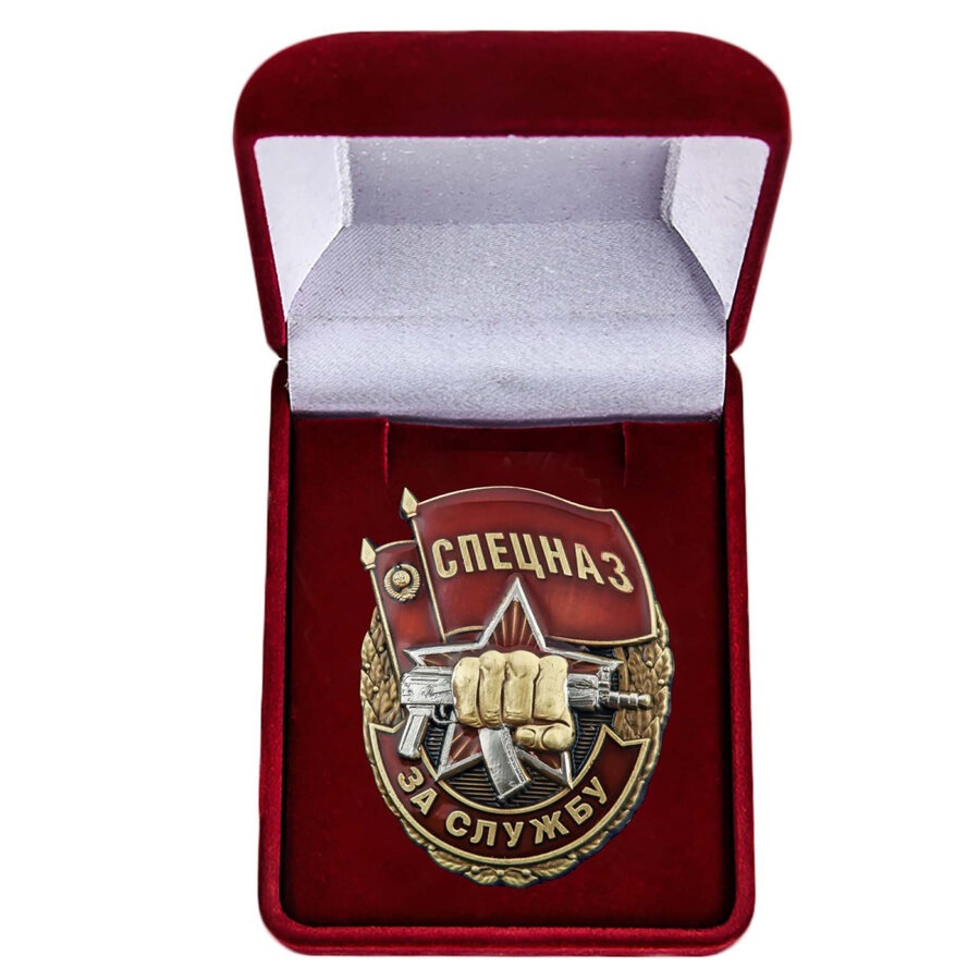 Знак в бархатистом футляре За службу в Спецназе