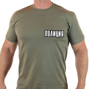 Футболка с термотрансфером Полиция (Хаки)