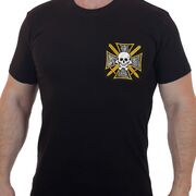 Футболка с вышивкой Знак Генерала Бакланова (Черная)