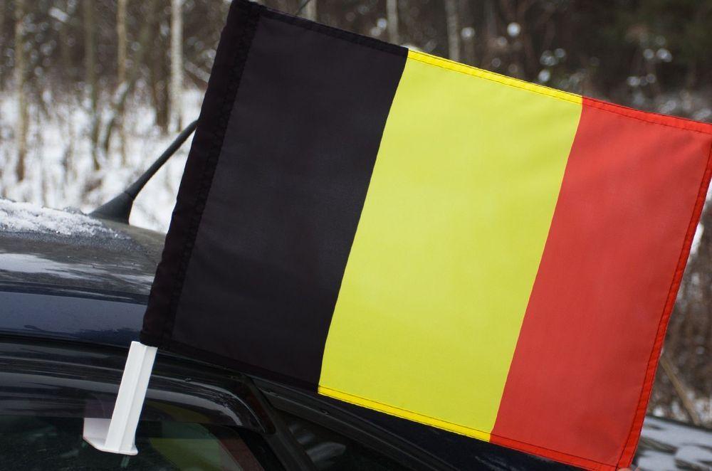 Флаг на машину с кронштейном Бельгия