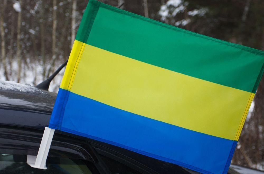 Флаг на машину с кронштейном Габона
