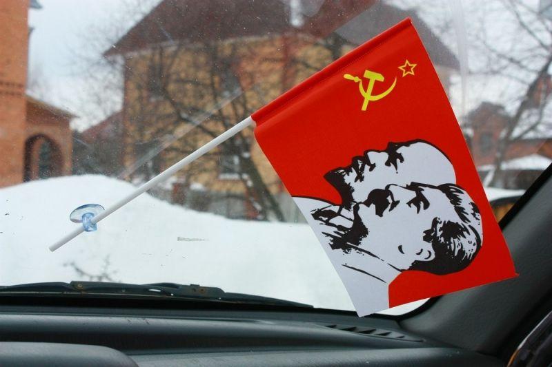 Флажок в машину с присоской Ленин и Сталин
