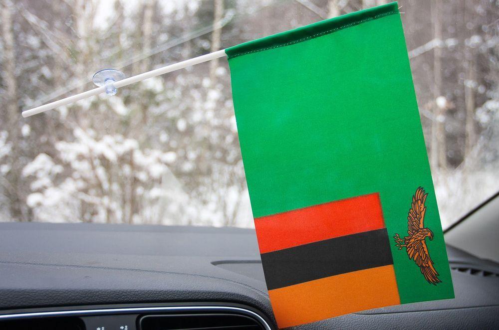Флажок в машину с присоской Замбии