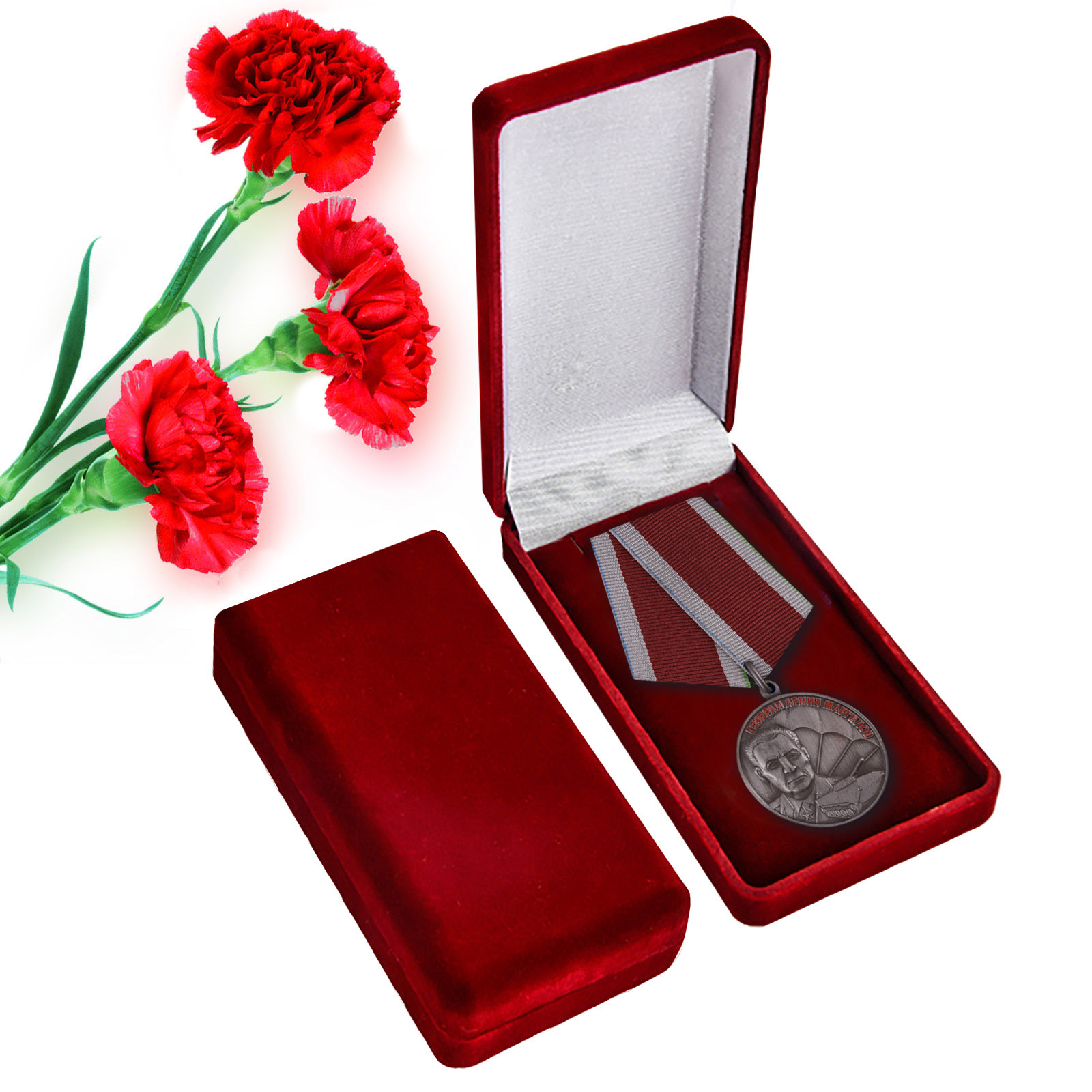 Медаль в бархатистом футляре Маргелов Союз десантников России