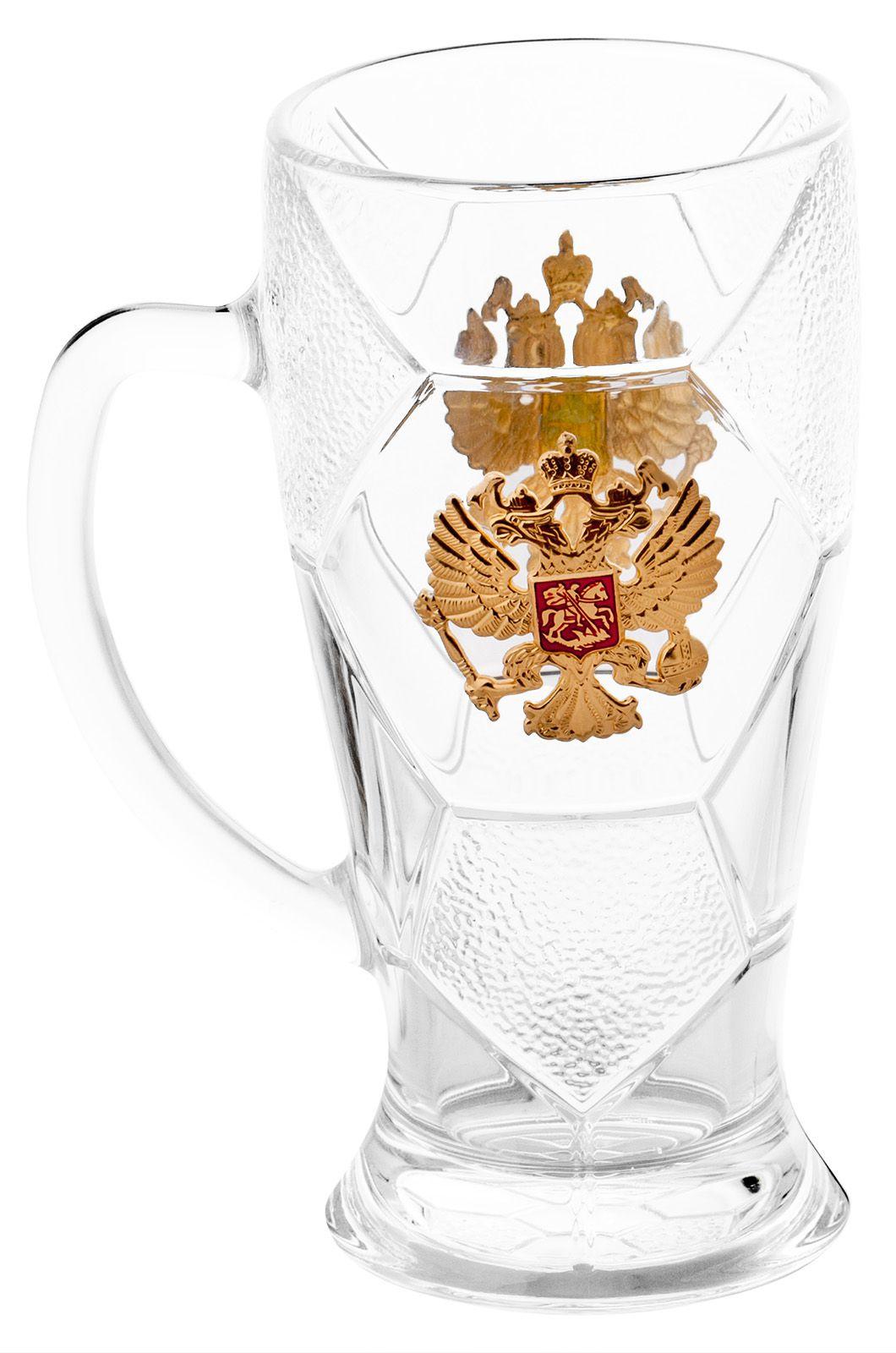 Пивная кружка футбольная Герб России