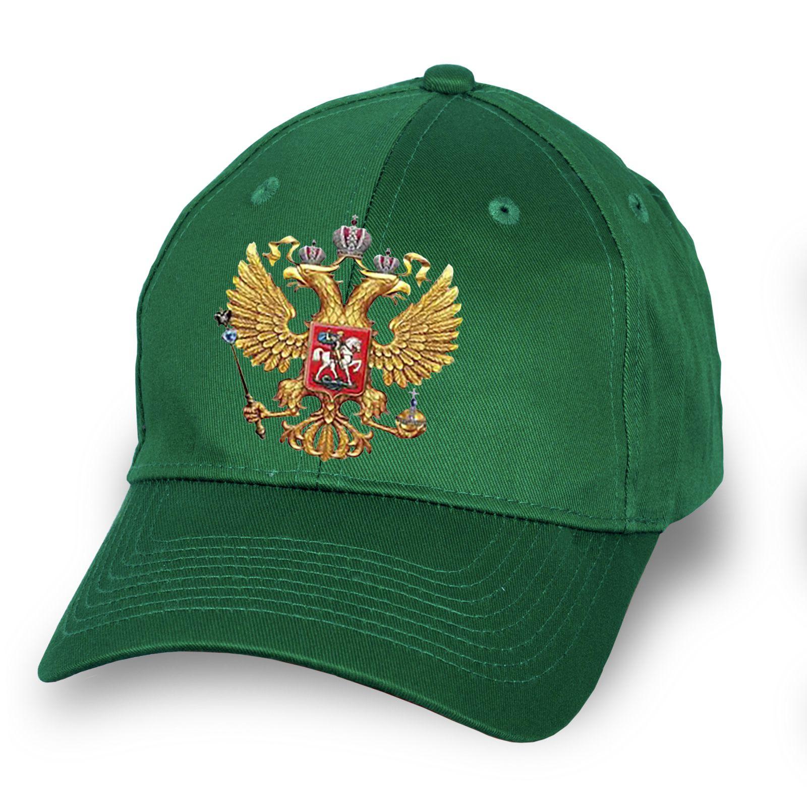 Мужская кепка Герб России (Темно-зеленая)
