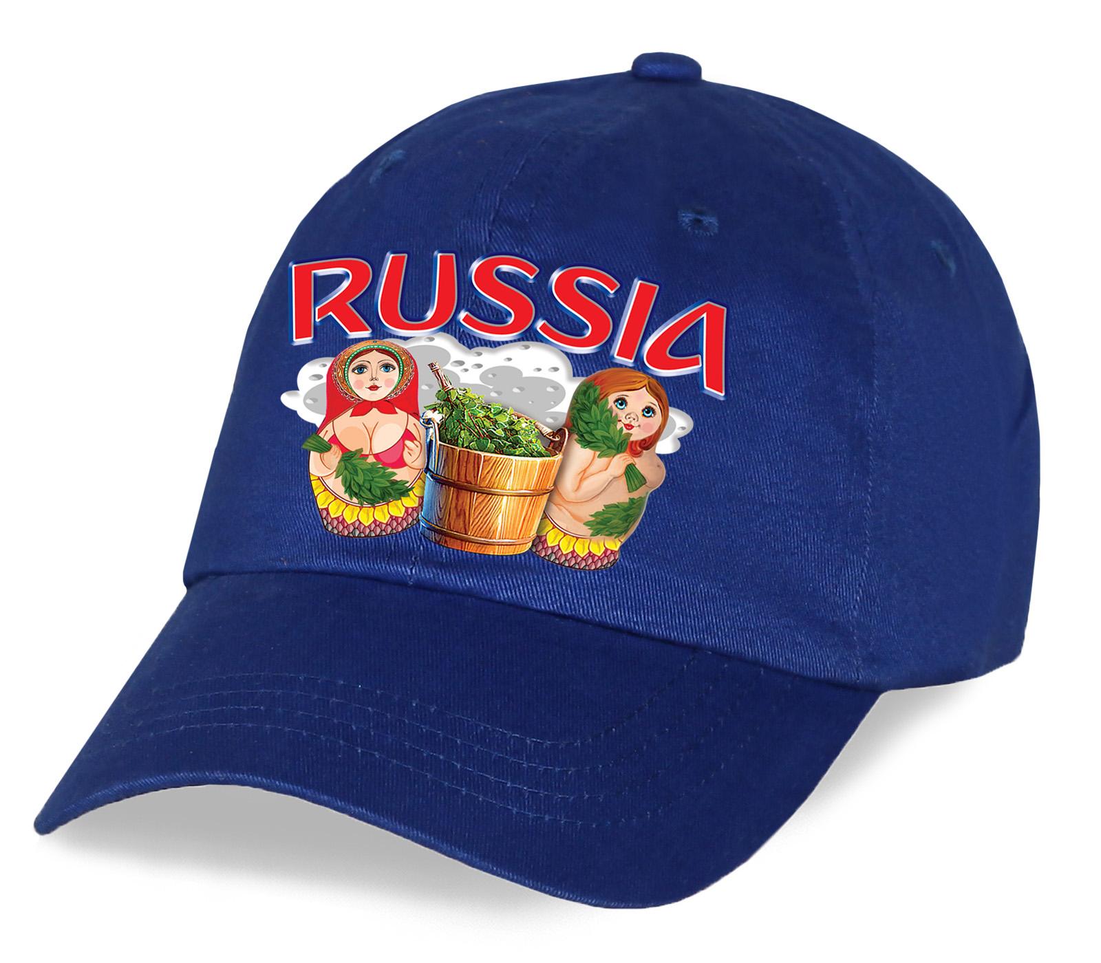 Мужская кепка Russia матрёшки (Синяя)