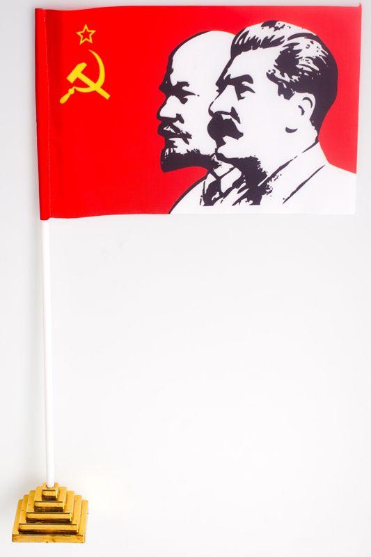 Флажок настольный Ленин и Сталин