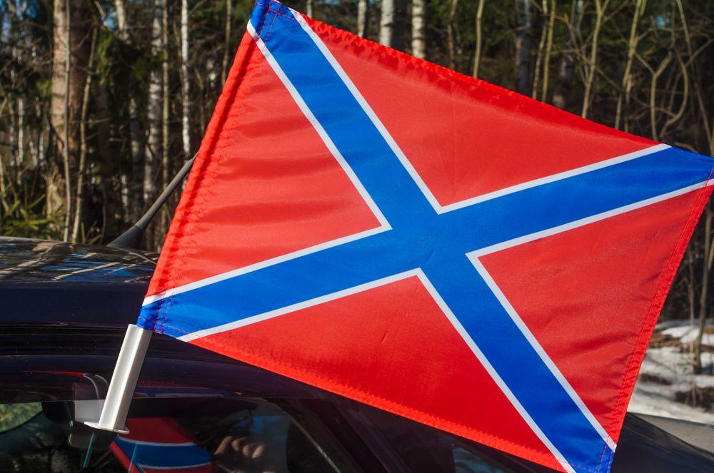 Флаг на машину с кронштейном Боевое Знамя Новороссии