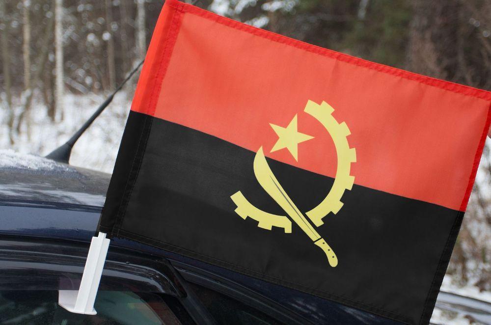 Флаг на машину с кронштейном Анголы