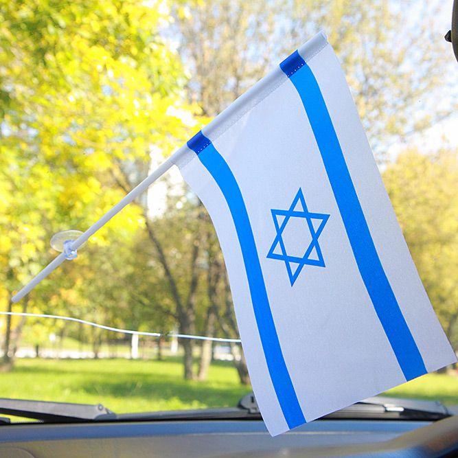 Флаг в машину с присоской Израиля