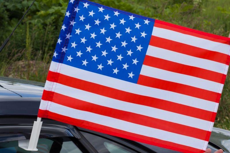 Флаг на машину с кронштейном США