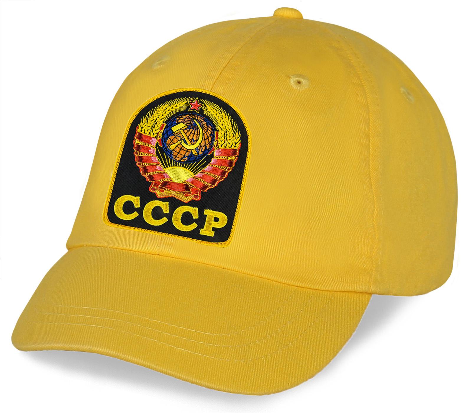 Мужская кепка с вышивкой Герб СССР (Желтая)