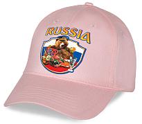 Мужская кепка Russia Медведь (Нежно-розовая)