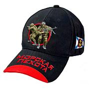 Мужская кепка с вышивкой Морская пехота (Черно-красная)