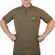 Поло - футболка с термотрансфером Хунзахского погранотряда(Хаки)