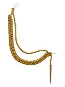 Аксельбант кадетский (золото) (солдатский, 1 коса, 1 наконечник, метанить, 3 тип)