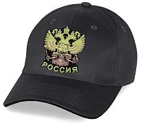 Мужская кепка с вышивкой Россия (Темно-серая)