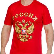 Футболка Россия с гербом (Красная)