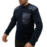 Армейский вязаный свитер (Темно-синий)