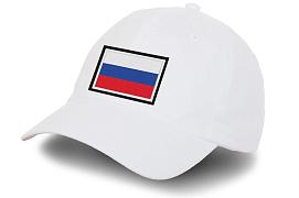 Мужская кепка Флаг России (Белая)