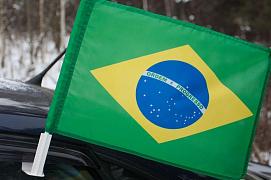 Флаг на машину с кронштейном Бразилия