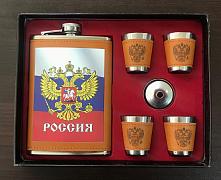 Подарочный набор России (фляжка, стопка, воронка) 