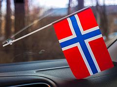 Флажок в машину с присоской Норвегии