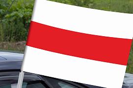 Флаг на машину с кронштейном Бело-красно-белый флаг Беларуси