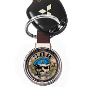 Двухсторонний Брелок для ключей ВДВ Череп (Коричневый)