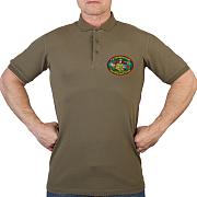 Поло - футболка с термотрансфером 73 Ребольского погранотряда (Хаки)