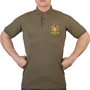 Поло - футболка с термотрансфером для пограничников – "Бывших не бывает" (Хаки)