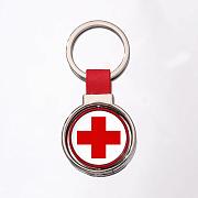 Двухсторонний Брелок для ключей Красный крест (Красный)