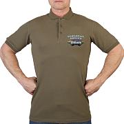 Поло - футболка с термотрансфером танковых войск (Хаки)