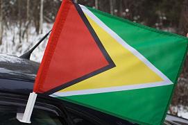 Флаг на машину с кронштейном Гайаны