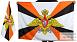 Флаг Войск связи белый с оранжевыми лучами 2