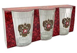 Набор гранёных стаканов с гербом РФ