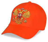 Мужская кепка Герб России (Ярко-оранжевая)