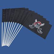 Набор флажков Веселый Роджер – с Адамовой головой и саблями (10 штук)