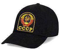 Мужская кепка с вышивкой Герб СССР (Черная)