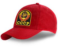 Мужская кепка с вышивкой Герб СССР (Красная)