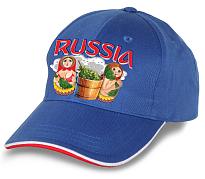 Мужская кепка Russia матрёшки (Голубая)